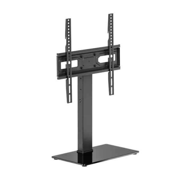 67480603d21c5e70655aec4c Brateck Basic Tabletop TV Stand for 32 to 65 Inch Flat and Curved TVs with Swivel and Glass Base - Brateck-LDT03-28M