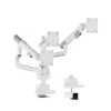 BRATECKLDT105C036P__1MA7 BRATECK Nova Slim Pole-Mounted Mechanical Spring Triple Monitor Arm for 17-27" Displays - Brateck-LDT105-C036P