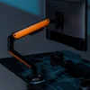 BRATECK Elemental Gaming Monitor Arm with RGB Lighting - Fits 17"-32" Flat/Curved Monitors, Matte Black & Orange - Brateck-LDT63-C012GL Orange