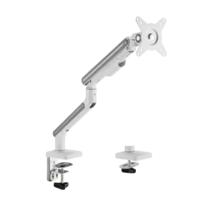 BRATECK Single-Monitor NEO Slim Mechanical Spring Arm for 17-32" Displays, Fine Texture White - LDT68-C012