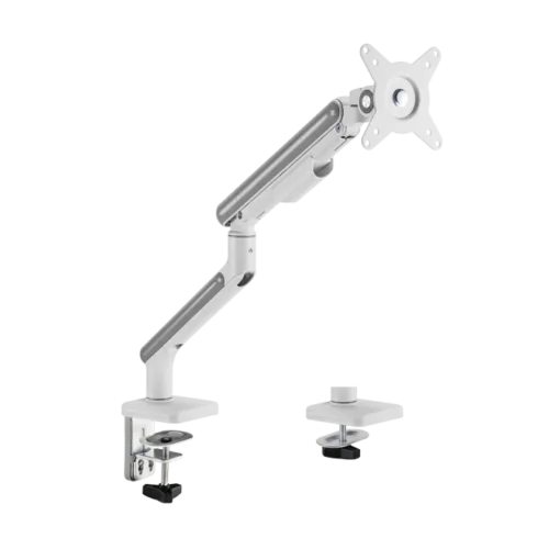 BRATECK Single-Monitor NEO Slim Mechanical Spring Arm for 17-32" Displays, Fine Texture White - LDT68-C012