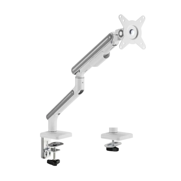 BRATECK Single-Monitor NEO Slim Mechanical Spring Arm for 17-32" Displays, Fine Texture White - LDT68-C012