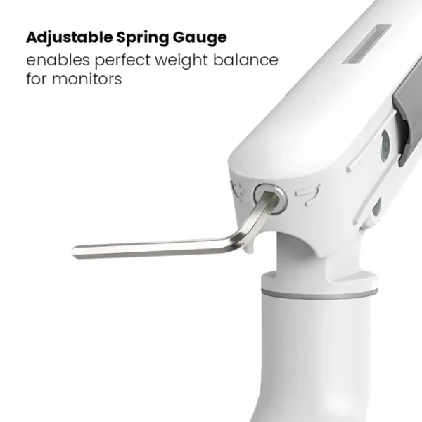 BRATECK Single-Monitor NEO Slim Mechanical Spring Arm for 17-32" Displays, Fine Texture White - LDT68-C012