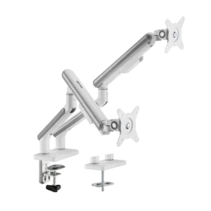 BRATECK Dual-Monitor NEO Slim Mechanical Spring Arm for 17-32" Displays Fine Texture White - Brateck-LDT68-C024 White
