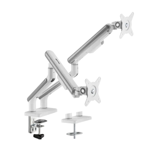 BRATECK Dual-Monitor NEO Slim Mechanical Spring Arm for 17-32" Displays Fine Texture White - Brateck-LDT68-C024 White