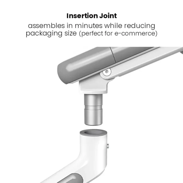 62fd9de3327ffa00024f45a2 BRATECK Dual-Monitor NEO Slim Mechanical Spring Arm for 17-32" Displays Fine Texture White - Brateck-LDT68-C024 White