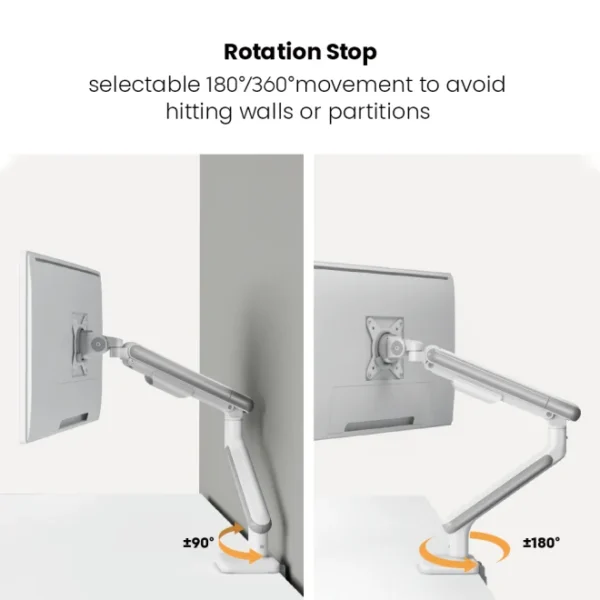 62fd9e9c327ffa00024f4683 BRATECK Dual-Monitor NEO Slim Mechanical Spring Arm for 17-32" Displays Fine Texture White - Brateck-LDT68-C024 White