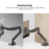 BRATECK Heavy-Duty Gas Spring Single Monitor Arm for 17-49" Displays - 20kg Capacity - Brateck-LDT69-C012 Black