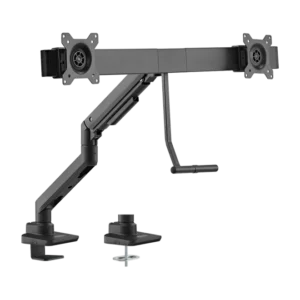 BRATECK Heavy-Duty Gas Spring Dual Monitor Arm for 17-32" Displays, Fine Texture Black - Brateck-LDT69-C022 Black