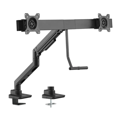 BRATECK Heavy-Duty Gas Spring Dual Monitor Arm for 17-32" Displays, Fine Texture Black - Brateck-LDT69-C022 Black