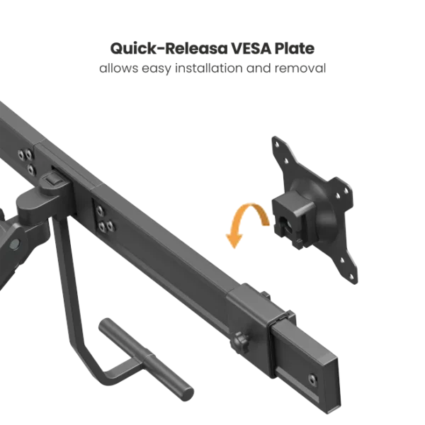3a110a1d-25af-9331-dc6e-5d396900cf45 BRATECK Heavy-Duty Gas Spring Dual Monitor Arm for 17-32" Displays, Fine Texture Black - Brateck-LDT69-C022 Black