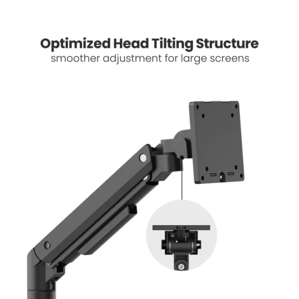 3a110a18-b711-ce83-6db2-02c9f3a6a204 BRATECK Heavy-Duty Pole-Mounted Gas Spring Dual Monitor Arm Stacked for 17-49" Displays - Brateck-LDT69-C024P Black