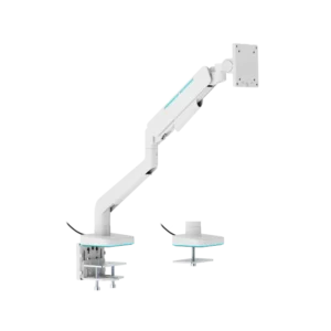 66bc8d47327ffa0002d22d7d BRATECK Heavy-Duty RGB Gaming Monitor Arm - Fits 17"-49" Screens, Gas Spring, Matte White - Brateck-LDT85-C012L White