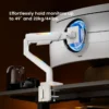 671888248e2aa88975cfacd6 BRATECK Heavy-Duty RGB Gaming Monitor Arm - Fits 17"-49" Screens, Gas Spring, Matte White - Brateck-LDT85-C012L White