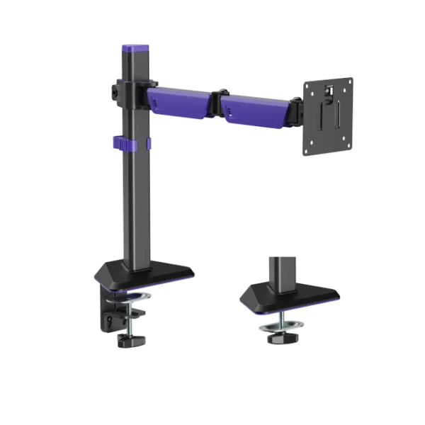 BRATECK Amethyst Articulating Gaming Monitor Arm - Fits 17"-40" Screens, Up to 12kg, Matte Black - Brateck-LDT89-C012