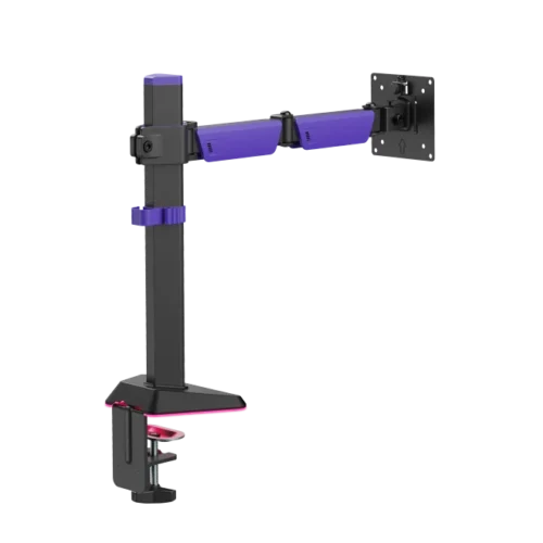 BRATECK Amethyst Articulating RGB Gaming Monitor Arm - Fits 17"-40" Screens, Up to 12kg, Matte Black - Brateck-LDT89-C012L