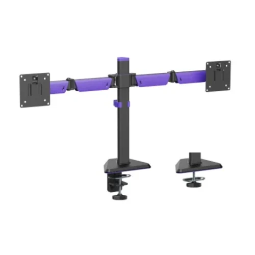 BRATECK Amethyst Articulating Dual Gaming Monitor Arm - Fits 17"-32" Screens, 12kg Capacity - Brateck-LDT89-C024