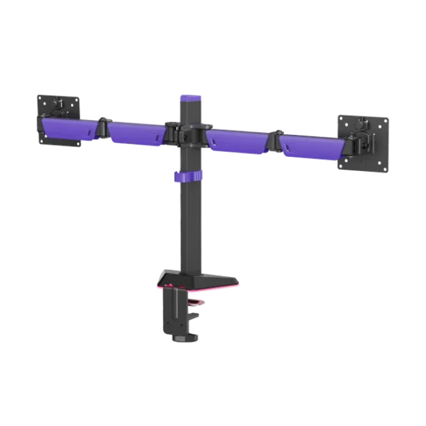 669c7e51327ffa0002576162 BRATECK Amethyst Articulating RGB Gaming Dual Monitor Arm - Fits Two 17"-32" Screens, Up to 12kg - Brateck-LDT89-C024L