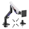 BRATECK Atlas Neo Heavy-Duty Gas Spring Gaming Monitor Arm - Fits 24"-57" Ultrawide Screens, Up to 30kg - Brateck-LDT95-C012 White