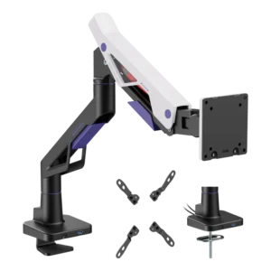 BRATECK Atlas Neo Heavy-Duty Gas Spring Gaming Monitor Arm - Fits 24"-57" Ultrawide Screens, Up to 30kg - Brateck-LDT95-C012 White