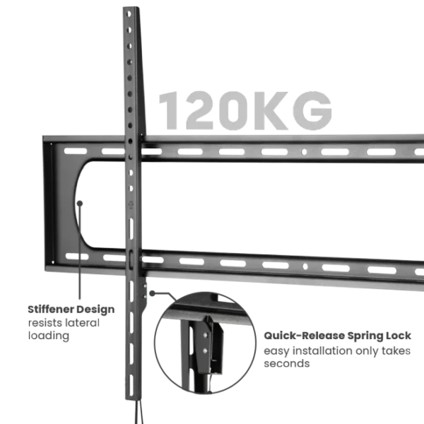63313ad3327ffa0002306b07 BRATECK Heavy Duty Fixed TV Wall Mount for 60 to 120 Inch Displays 120kg Capacity VESA 900x600 - Brateck-LP73-69F
