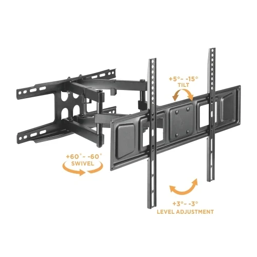 62f64931327ffa0002ab9a5e BRATECK Affordable Full-Motion TV Wall Mount for 37-80 Inch Screens - 40kg Capacity - Brateck-LPA63-466