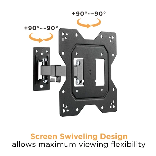 BRATECK Economical Full-Motion TV Wall Mount for 23-43 Inch Flat and Curved Screens - 30kg Capacity - Brateck-LPA68-221