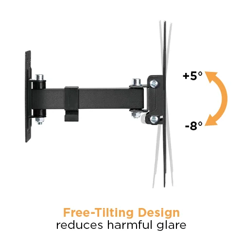 BRATECK Economical Full-Motion TV Wall Mount for 23-43 Inch Flat and Curved Screens - 30kg Capacity - Brateck-LPA68-221