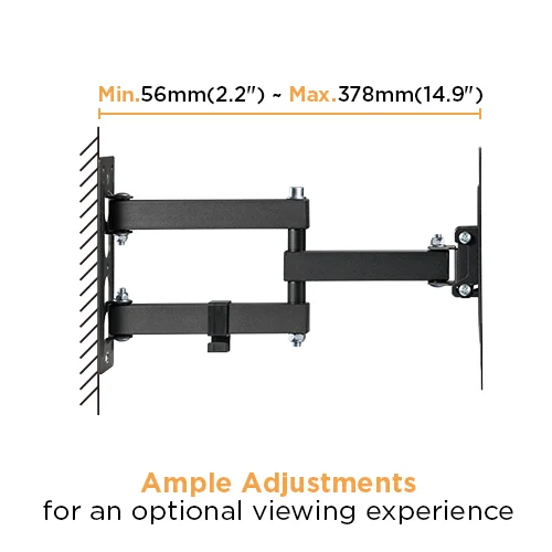 BRATECK Economical Full-Motion TV Wall Mount for 23 to 43 Inch Displays 30kg VESA 200x200 - Brateck-LPA68-223