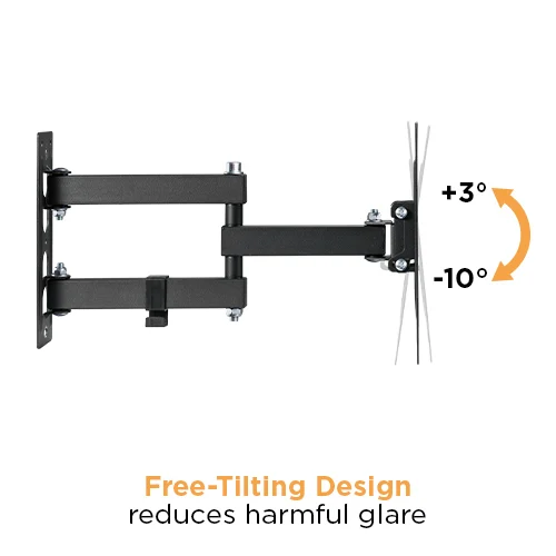 BRATECK Economical Full-Motion TV Wall Mount for 23 to 43 Inch Displays 30kg VESA 200x200 - Brateck-LPA68-223