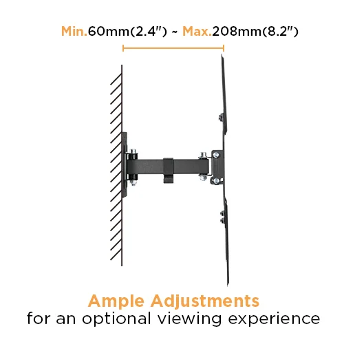 62f9a8b8327ffa00020fc2a2 BRATECK Economical Full-Motion TV Wall Mount for 23-65 Inch Flat and Curved Screens - 30kg Capacity - Brateck-LPA68-441