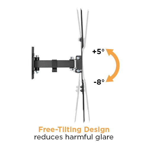 62f99a27327ffa00020fb31a BRATECK Economical Full-Motion TV Wall Mount for 23-65 Inch Flat and Curved Screens - 30kg Capacity - Brateck-LPA68-441