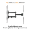 62fd984d327ffa00024f3ea5 BRATECK Economical Full-Motion TV Wall Mount for 23 to 65 Inch Displays 30kg VESA 400x400 - Brateck-LPA68-443