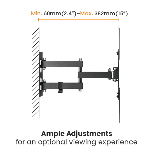 62fd984d327ffa00024f3ea5 BRATECK Economical Full-Motion TV Wall Mount for 23 to 65 Inch Displays 30kg VESA 400x400 - Brateck-LPA68-443