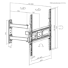 BRATECK Super Economy Full-Motion TV Wall Mount for 32 to 65 Inch Displays 35kg Capacity VESA 400x400 - Brateck-LPA78-443
