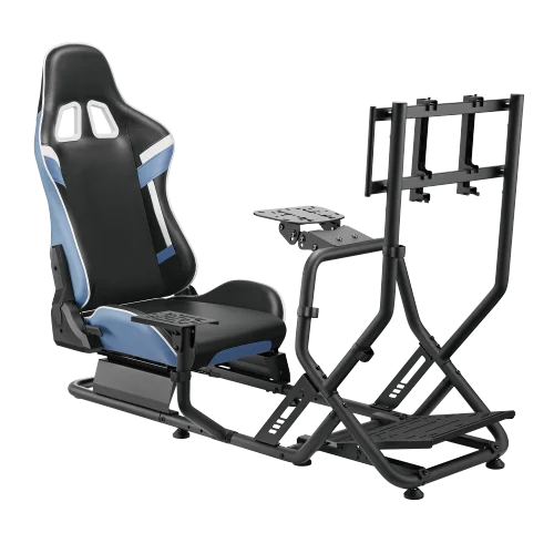 BRATECK Racing Simulator Cockpit with Monitor Mount - Reclining PVC Leather Seat - Brateck-LRS09-BS03