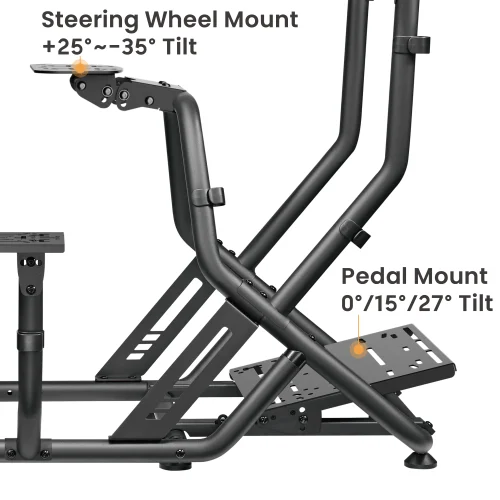 6a792bd50748d552c617f631 BRATECK Racing Simulator Cockpit with Monitor Mount - Reclining PVC Leather Seat - Brateck-LRS09-BS03