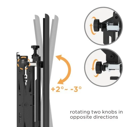 BRATECK Optimal Pop-Out Video Wall Mount for 45 to 70 Inch Displays 70kg VESA 600x400 - Brateck-LVW13-46T