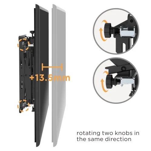BRATECK Optimal Pop-Out Video Wall Mount for 45 to 70 Inch Displays 70kg VESA 600x400 - Brateck-LVW13-46T