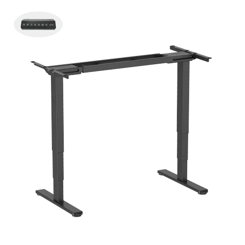 Brateck Cost Effective Dual Motor Electric Sit Stand Desk Frame Three Stage Legs Black - Brateck-M14-23R Black