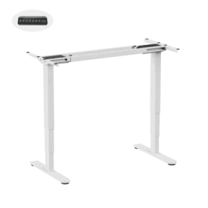 66fa0179f77848e227bc94c6 Brateck Cost Effective Dual Motor Electric Sit Stand Desk Frame Three Stage Legs White - Brateck-M14-23R White