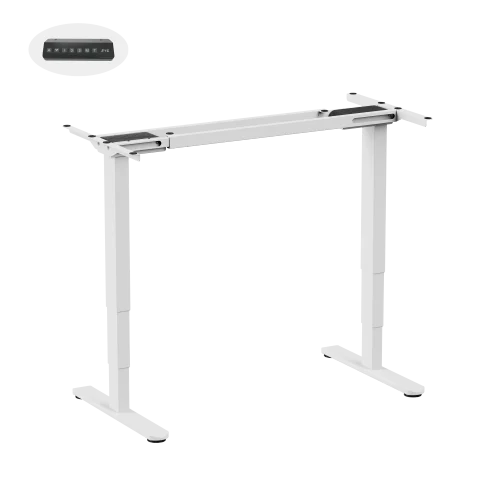 Brateck Cost Effective Dual Motor Electric Sit Stand Desk Frame Three Stage Legs White - Brateck-M14-23R White