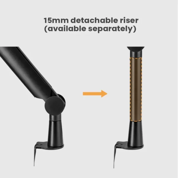 6567f096327ffa000253c7ac BRATECK Contemporary Studio Microphone Arm - Matte Black Steel & Aluminum 1kg Capacity - Brateck-MDS13-1