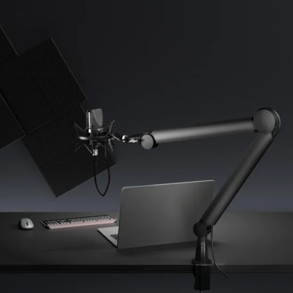 6614def3327ffa0002f5c06b BRATECK Contemporary Studio Microphone Arm - Matte Black Steel & Aluminum 1kg Capacity - Brateck-MDS13-1