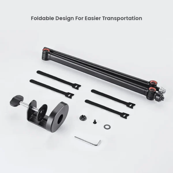 63eb3618327ffa00025a116a BRATECK Slim Microphone Boom Arm - Matte Black & Red Steel 1kg Capacity 722mm Reach - Brateck-MDS16-1 Red