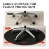 6a0524c55f300795fee71a7b BRATECK Rounded Gaming Chair Mat - 1000mm Diameter Smooth Fabric & Vulcanized Rubber Black - Brateck-MP06-10