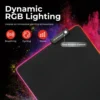 6aaa2de3383f008b09419685 BRATECK Large RGB Gaming Mouse Pad - 800x300x4mm Water-Resistant Smooth Surface with 7-Color LED - Brateck-MP06-4