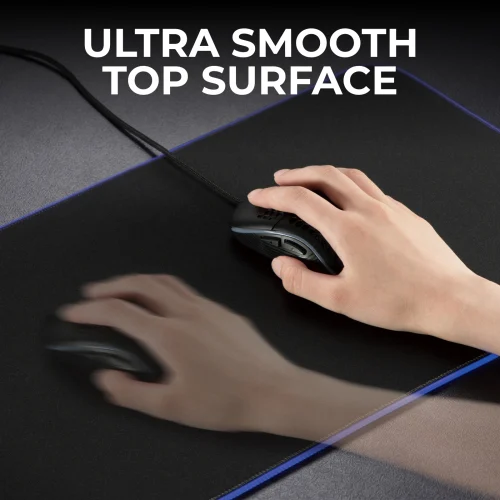 6aaa2de4ea1aca7aaf854567 BRATECK Large RGB Gaming Mouse Pad - 800x300x4mm Water-Resistant Smooth Surface with 7-Color LED - Brateck-MP06-4