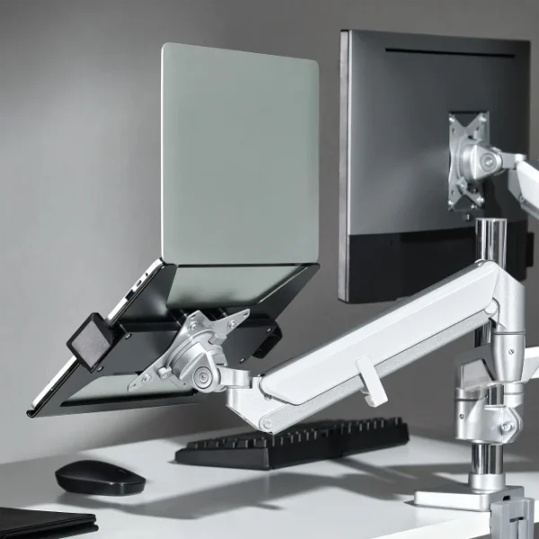 3a110a25-6de7-278a-1a81-40a1d8ac3053 BRATECK Universal Steel Laptop Holder for Monitor Arms 11.6"-17.3" VESA 75x75 - Brateck-NBH-6E Black