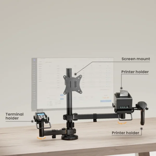 Brateck POS Mounting Solution for Single Display Small Pole Mount Stand for 17 to 32 Inch Screens - Brateck-PMM-02S